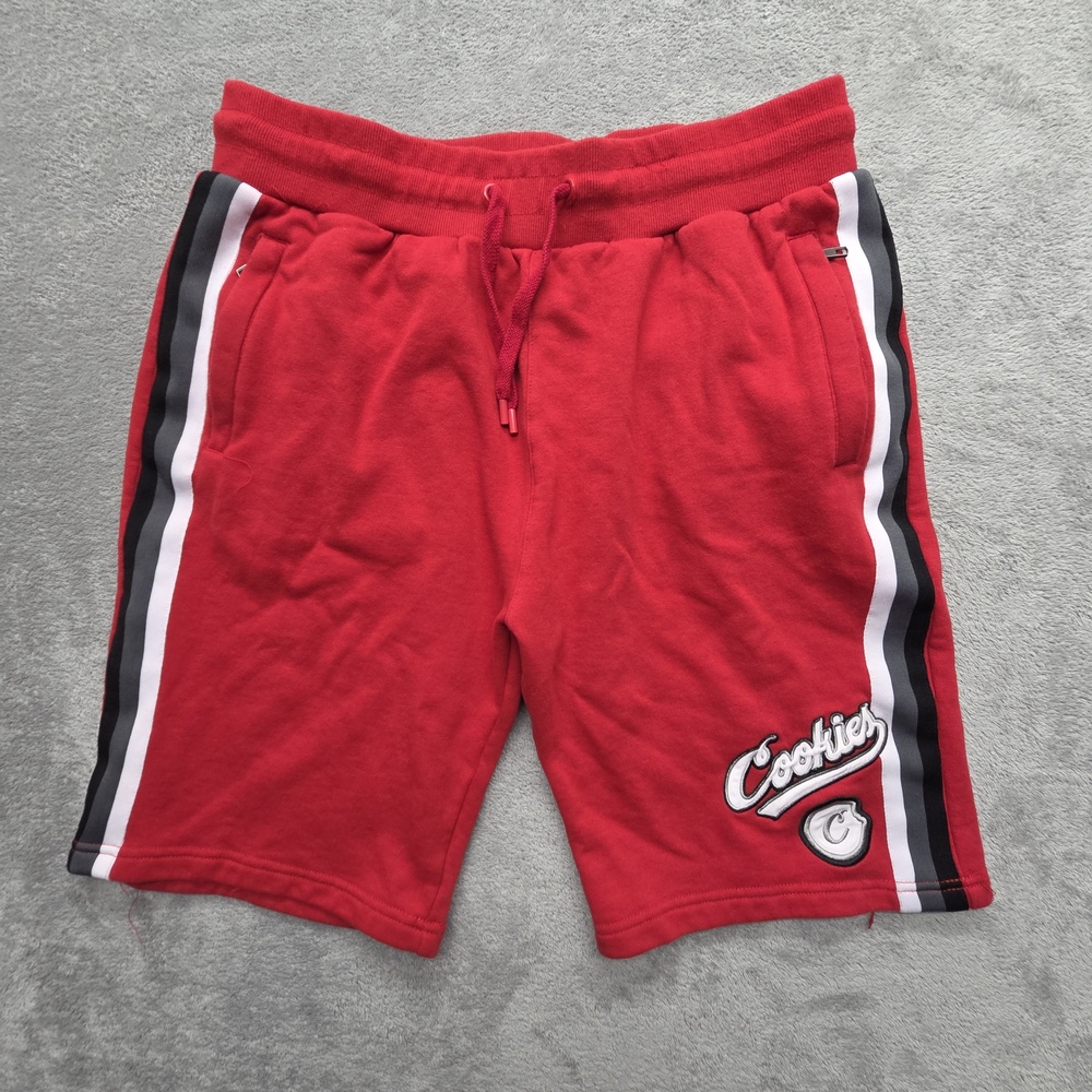 Cookies Shorts Mens XL Red Fleece Drawstring Elastic Waist Pockets Logo